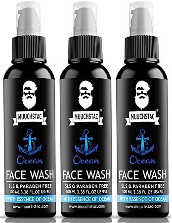 Muuchstac Ocean Face Wash for Men | Fight Acne & Pimples, Brighten Skin, Clears Dirt, Oil Control,