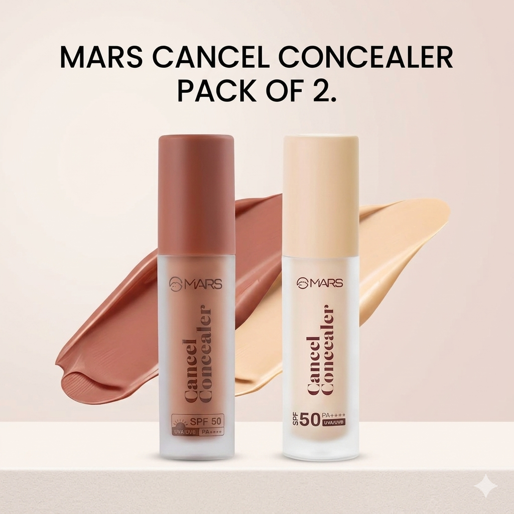 MARS SPF50 PA++++ Cancel Concealer (09-ORANGE)(03-Dreamy Beige) | ( PACK OF 2 )