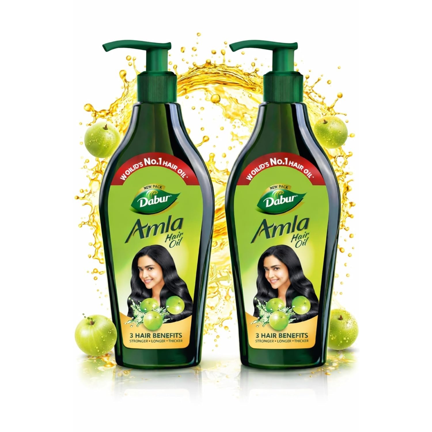 Dabur Amla Hair Oil - 1100ml (550ml x 2) | For Strong, Long and Thick hair | Nourishes Scalp | Controls Hair Fall, Strengthens Hair & Promotes Hair Growth