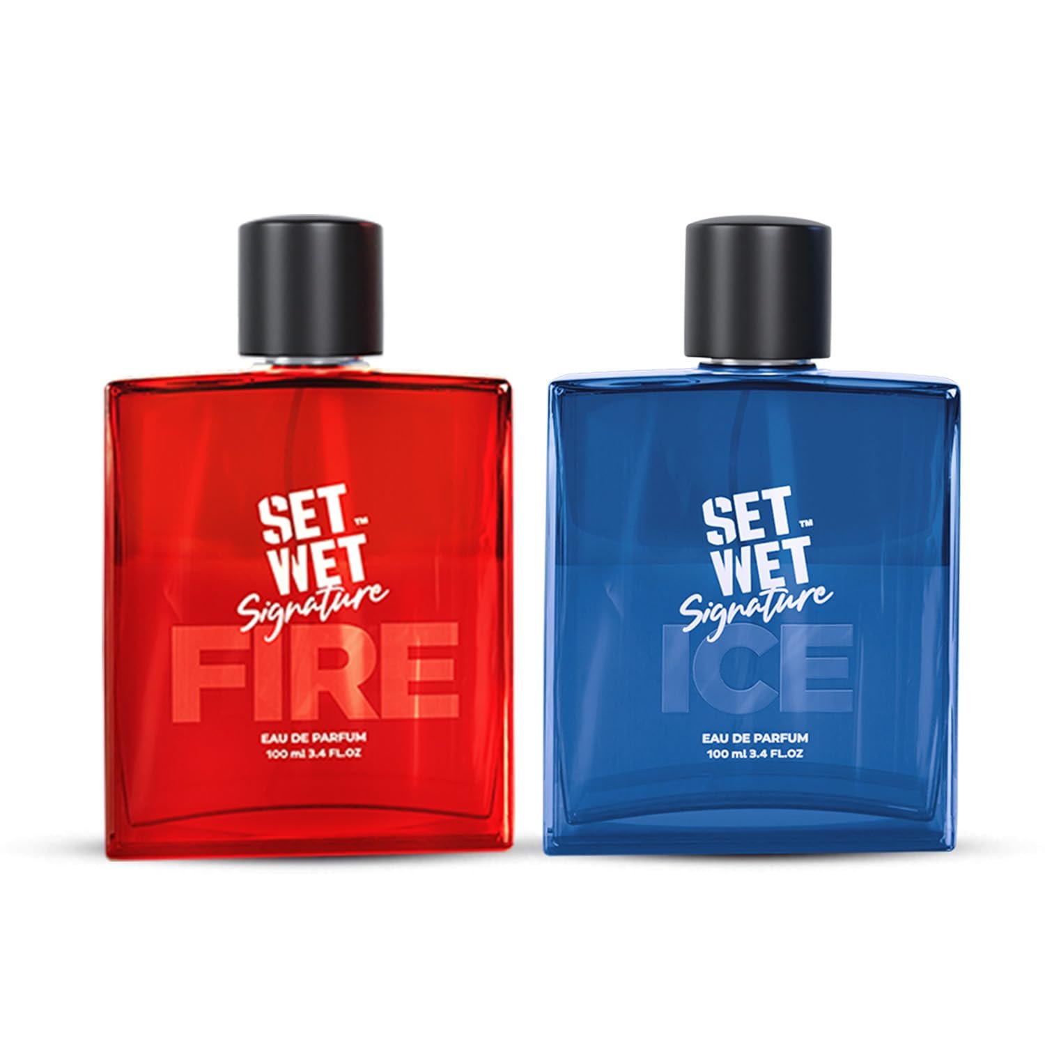 Set Wet Perfume for Men ICE & FIRE 100ml X 2 Packs