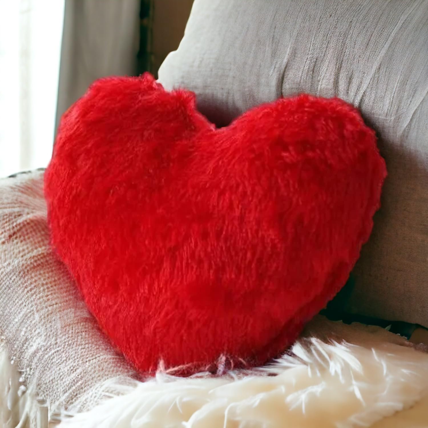 ascension Heart Shape Cushion Pillow Valentine Gift for Girlfriend Boyfriend Couples Husband and Wife Valentine's Day Love Pillow Valentine Week Gift Item