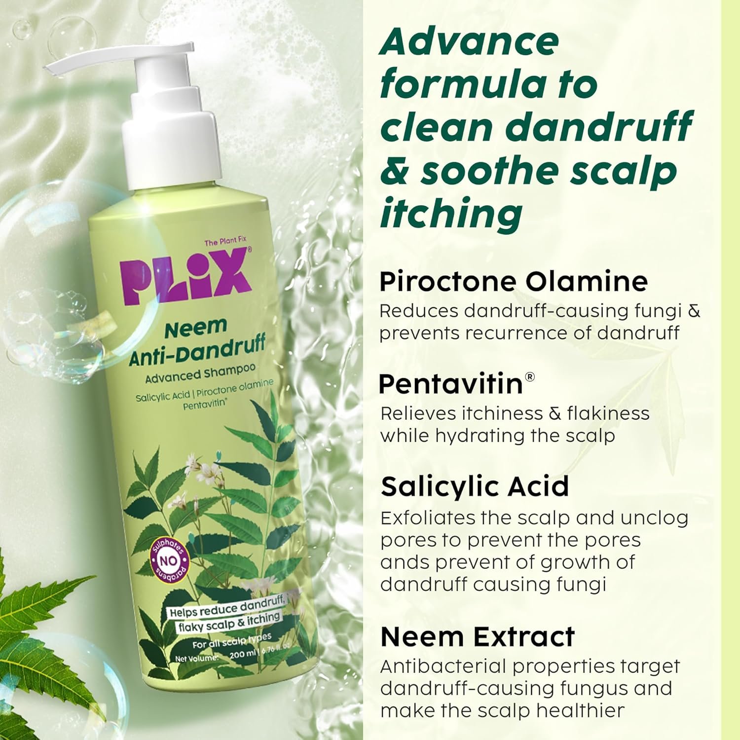 he Plant Fix Plix Neem Anti-Dandruff Advanced Shampoo