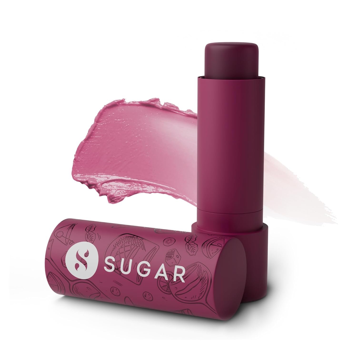 SUGAR Cosmetics Tipsy Lips Moisturing Balm with Vitamin E, Shea Butter and Jojoba Oil | Tinted Lip Balm with SPF | Lip Protection & Nourishment | 4.5gm - 07 Bramble