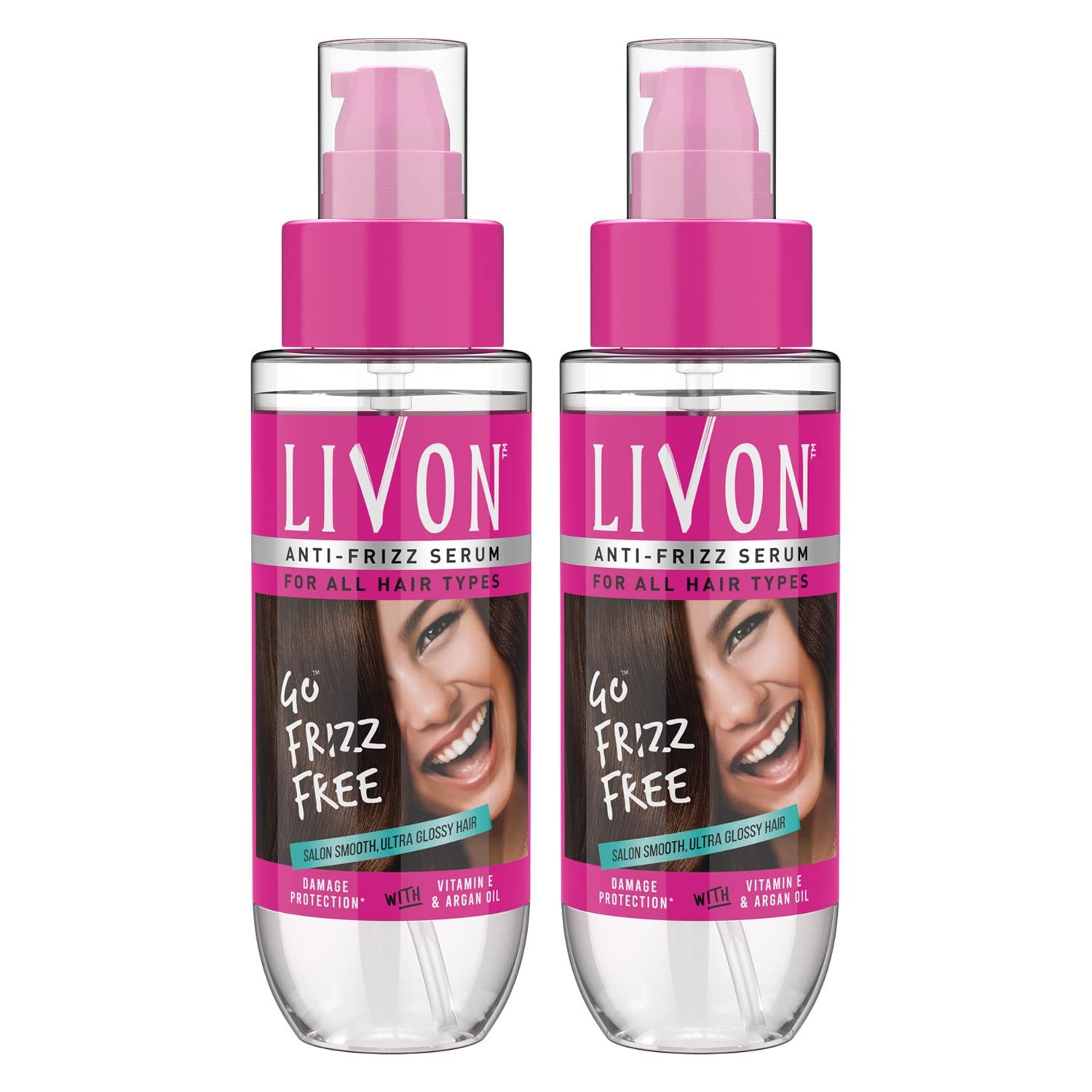 Livon Hair Serum, For Dry & Frizzy Hair | Provides shine, smoothness & damage protection| 100ml (Pack of 2)