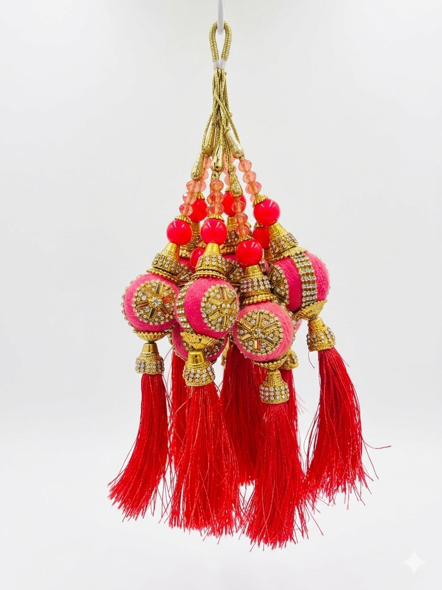 Adikala Craft Store Ethnic Nalki Cone Latkan Tassel Pack of 4 for Saree Pallu, Blouse, Suits, Dupatta, Lehenga Decor