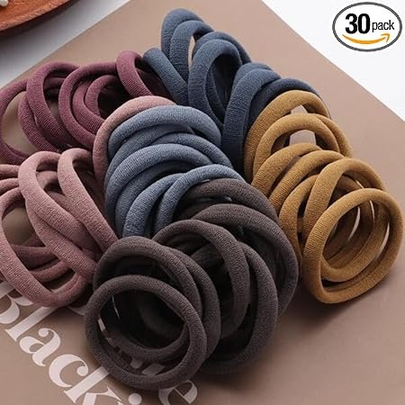 Elina Dark Colors Ponytail Holders Hair Ties Rubber Bands for School Girls, Women