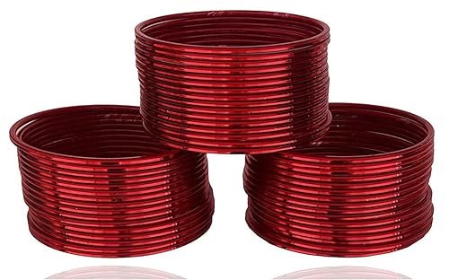 Generic Oneness Plane Glossy Metal Bangles Set for Women and Girls - (Pack of 36 Bangles) _Available in Many Colours