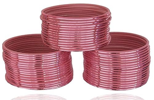 Generic Oneness Plane Glossy Metal Bangles Set for Women and Girls - (Pack of 36 Bangles) _Available in Many Colours