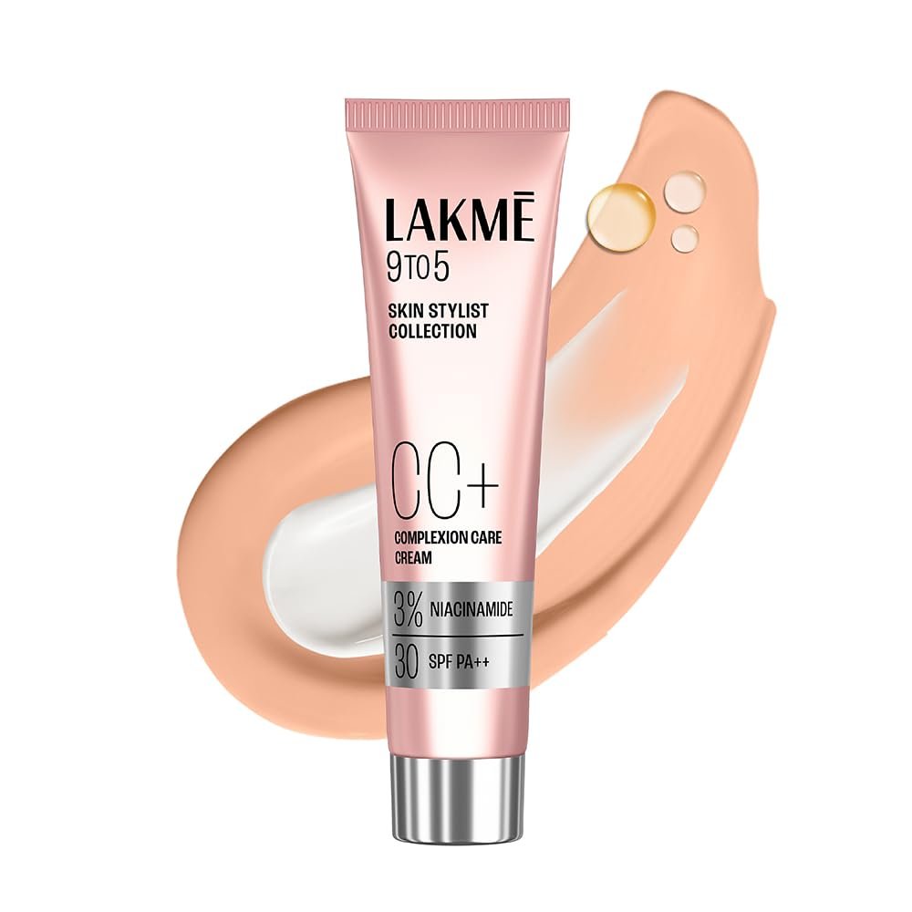Lakme 9 to 5 CC Cream Beige with 3% Niacinamide Complex SPF30 PA++ | 90% lightweight moisturizing cream
