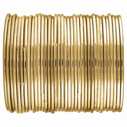 The  Cascade golden Color Plain Metal Bangle with Shining Chudi Set for Women & Girls (Pack 36 Bangles)