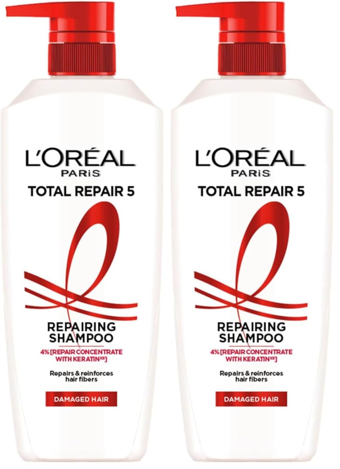 L'Oreal Paris Total Repair 5 Shampoo, For Repairing 5 Signs Of Damaged Hair, With Keratin Xs | 800Ml (Pack of 2)