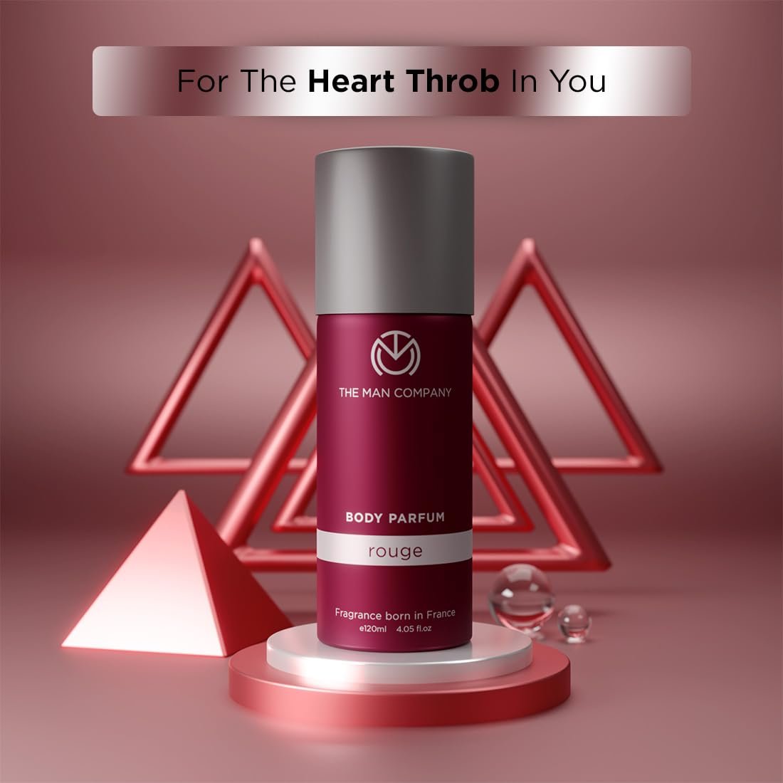 The Man Company Body Perfume For Man - Rouge | No Gas Deodorant | Body Spray For Man | Long Lasting Fragrance -120ml