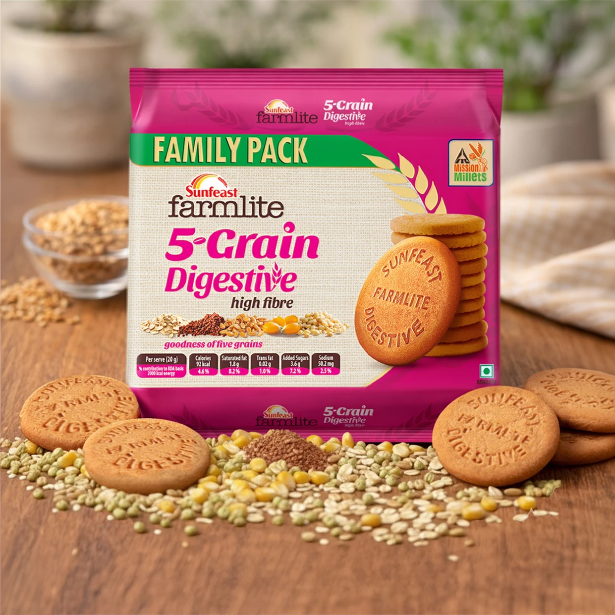 Sunfeast Farmlite 5 Grain Digestive Biscuit High Fiber Biscuit (800 g)