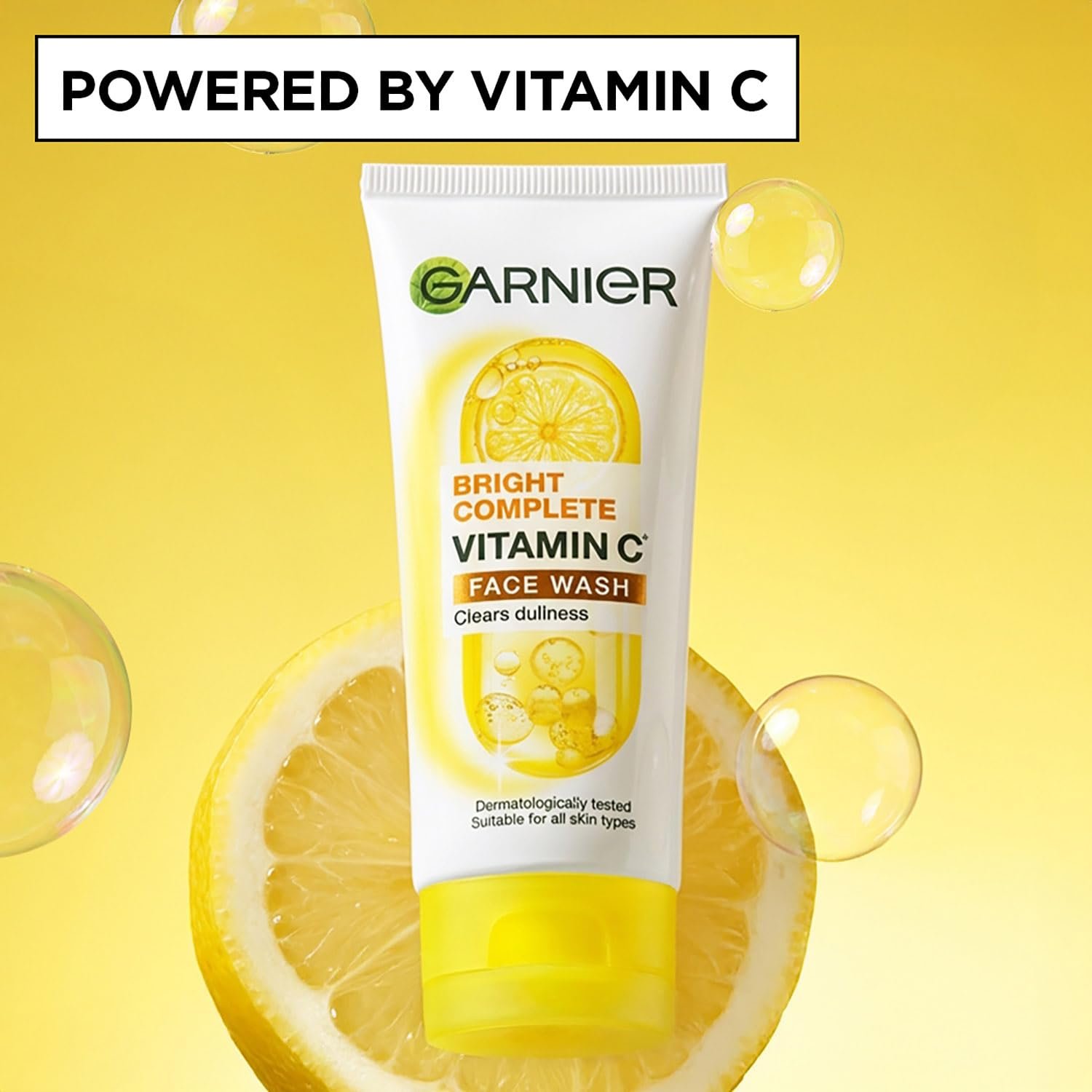 Garnier Skin Naturals Bright Complete Vitamin C Face Wash - Vitamin C Face Wash For Brighter and Glowing Skin - Daily Cleanser Suitable For all Skin Types, 150g