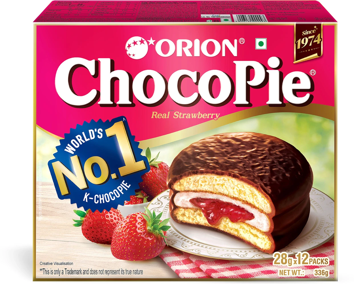 ORION Choco-pie Strawberry Cream Filled Biscuit (336 g)