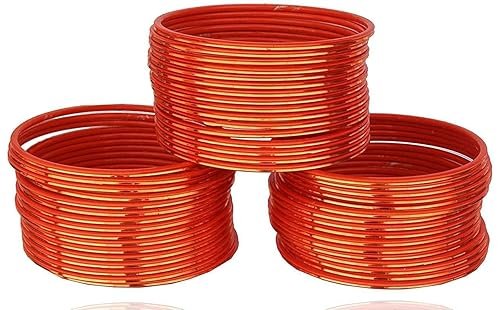 Generic Oneness Plane Glossy Metal Bangles Set for Women and Girls - (Pack of 36 Bangles) _Available in Many Colours
