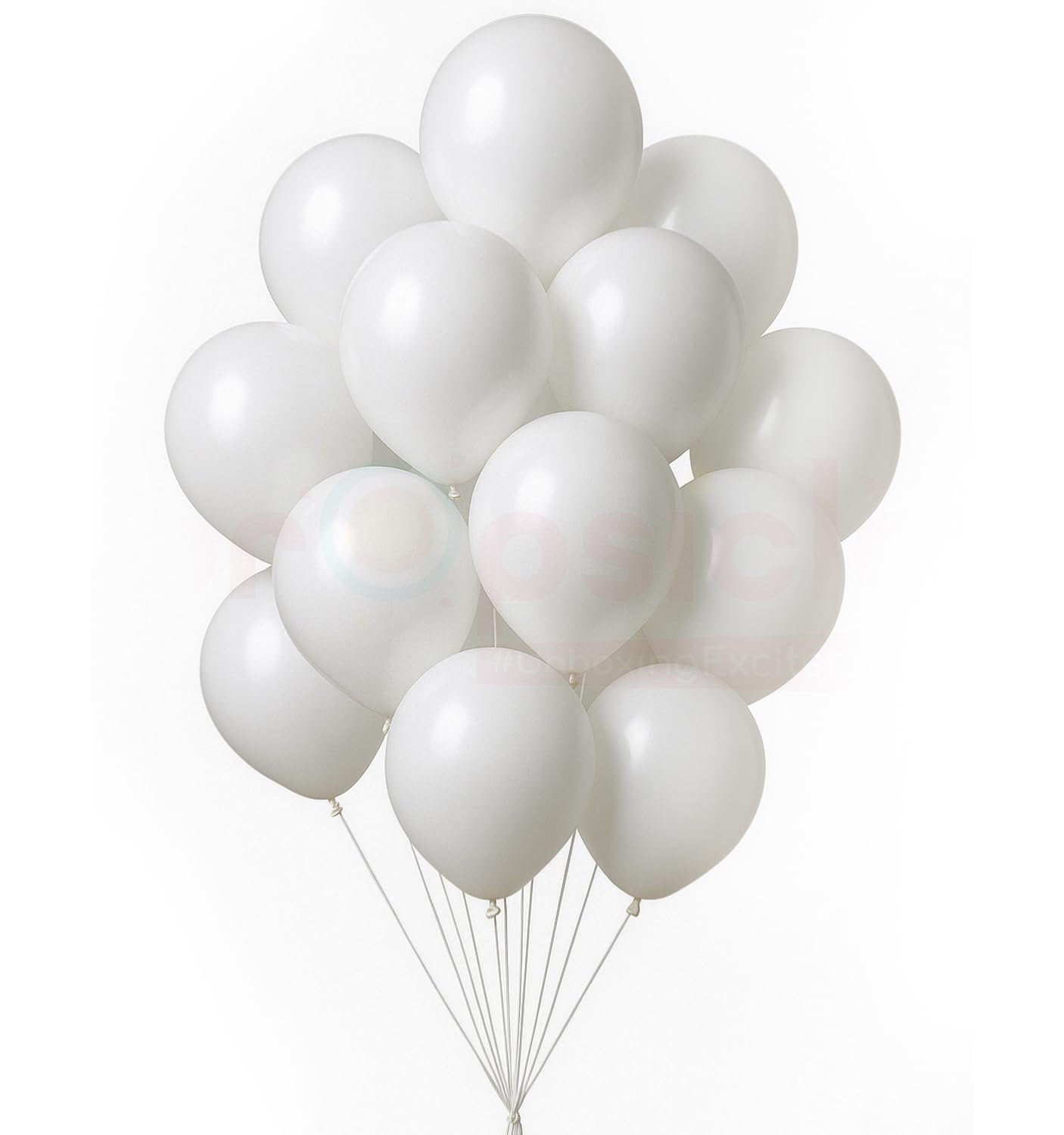 Propsicle White Metallic Balloons Pack of 50 | Latex Balloons for Birthday Decoration, Anniversary, Bachelorette Setup, Kids Celebration Decor | Supports Helium & Air Inflation