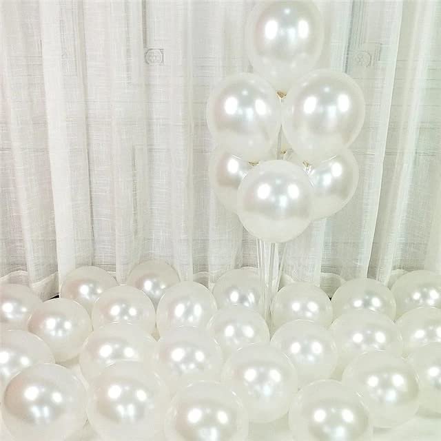 Flyloons  White Balloons Pack of 50 for birthday decoration items also suitable for Anniversary, Wedding, Celebration, Party