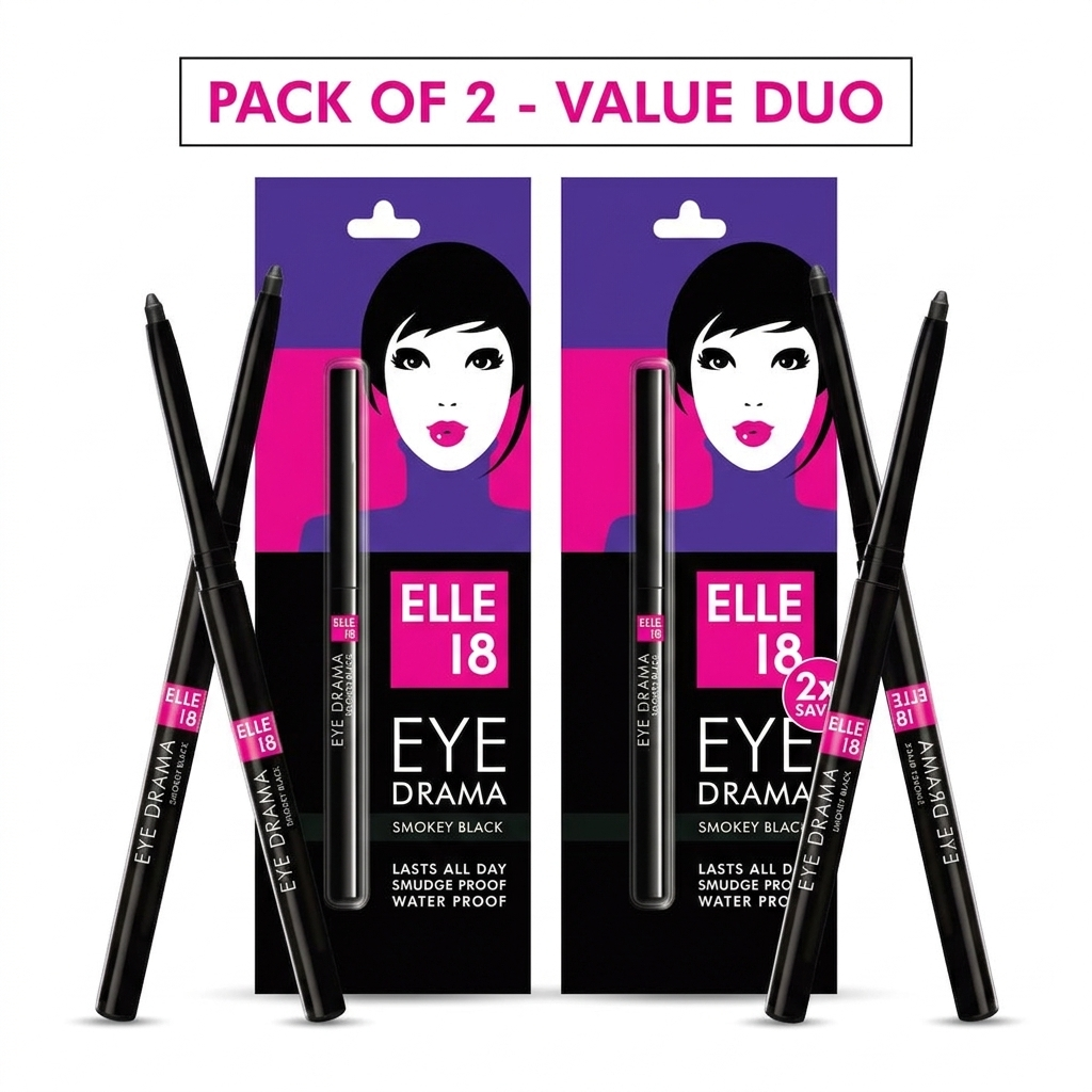 Elle18 Eyedrama Kajal Smokey Black ( PACK OF 2 )