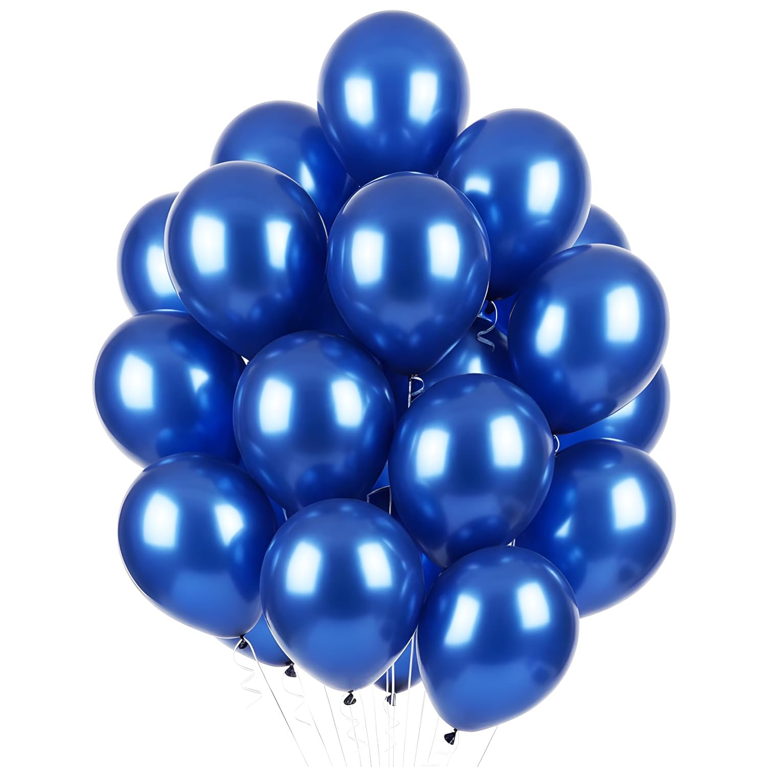 Propsicle Royal Blue Metallic Balloons 50 Pcs, 12 Inch Latex Party Decoration Set for Birthday, Wedding, Anniversary, Baby Shower, School Office Event Decorations