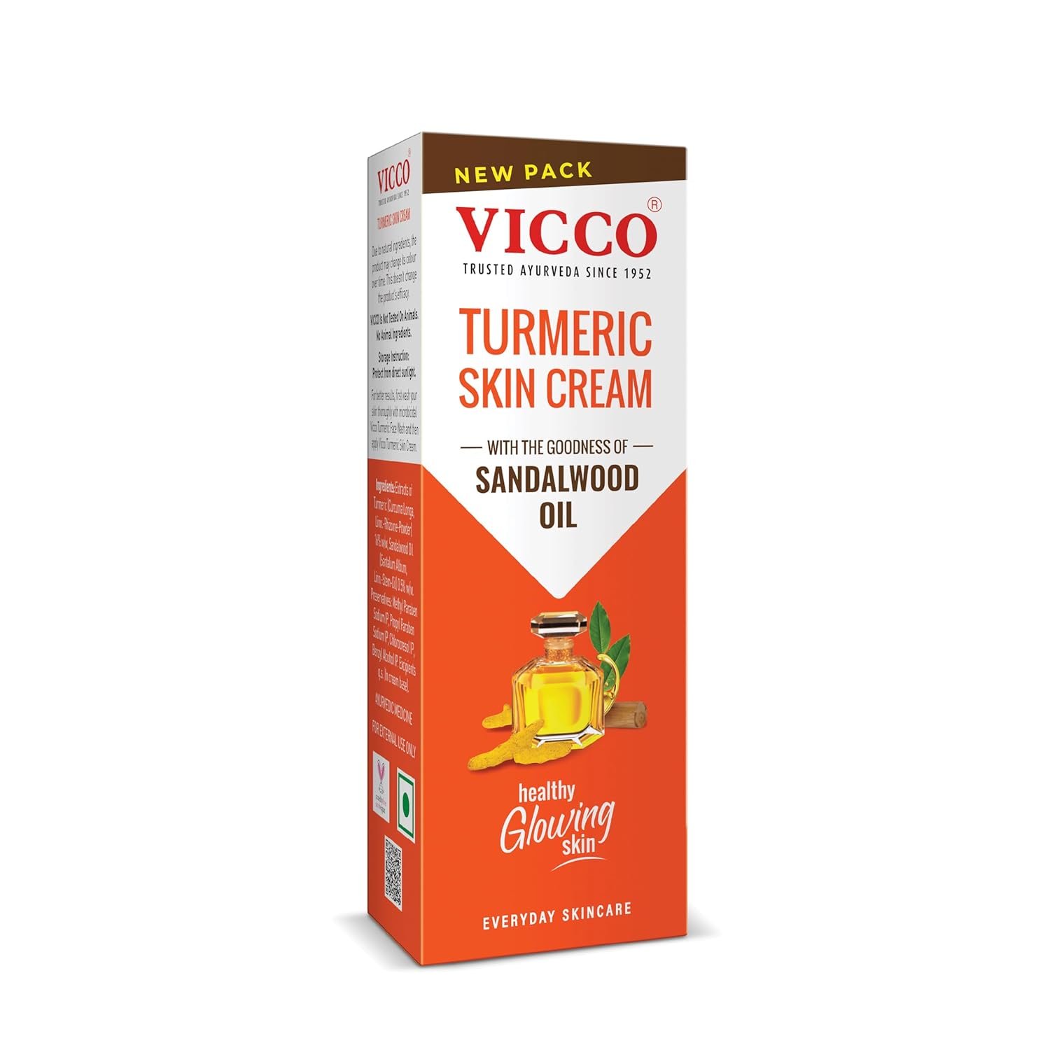 Vicco Turmeric Skin Cream | With Turmeric & Sandalwood Oil for Glowing Skin I Acne Control & Natural Glow I