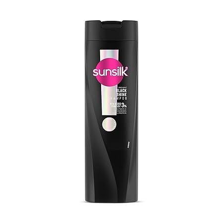 Sunsilk Stunning Black Shine Shampoo, With Amla Pearl Extract, Makes Hair looking Fuller, Moisturised and Shiny, 180 ml