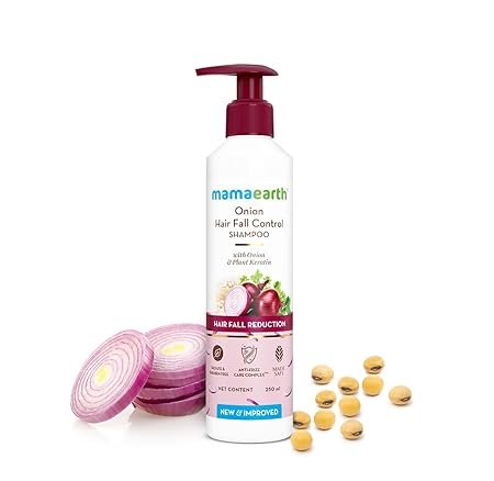 Mamaearth Onion Shampoo for Hair Growth and Hair Fall Control with Onion and Plant Keratin | Reduces Hair Fall |